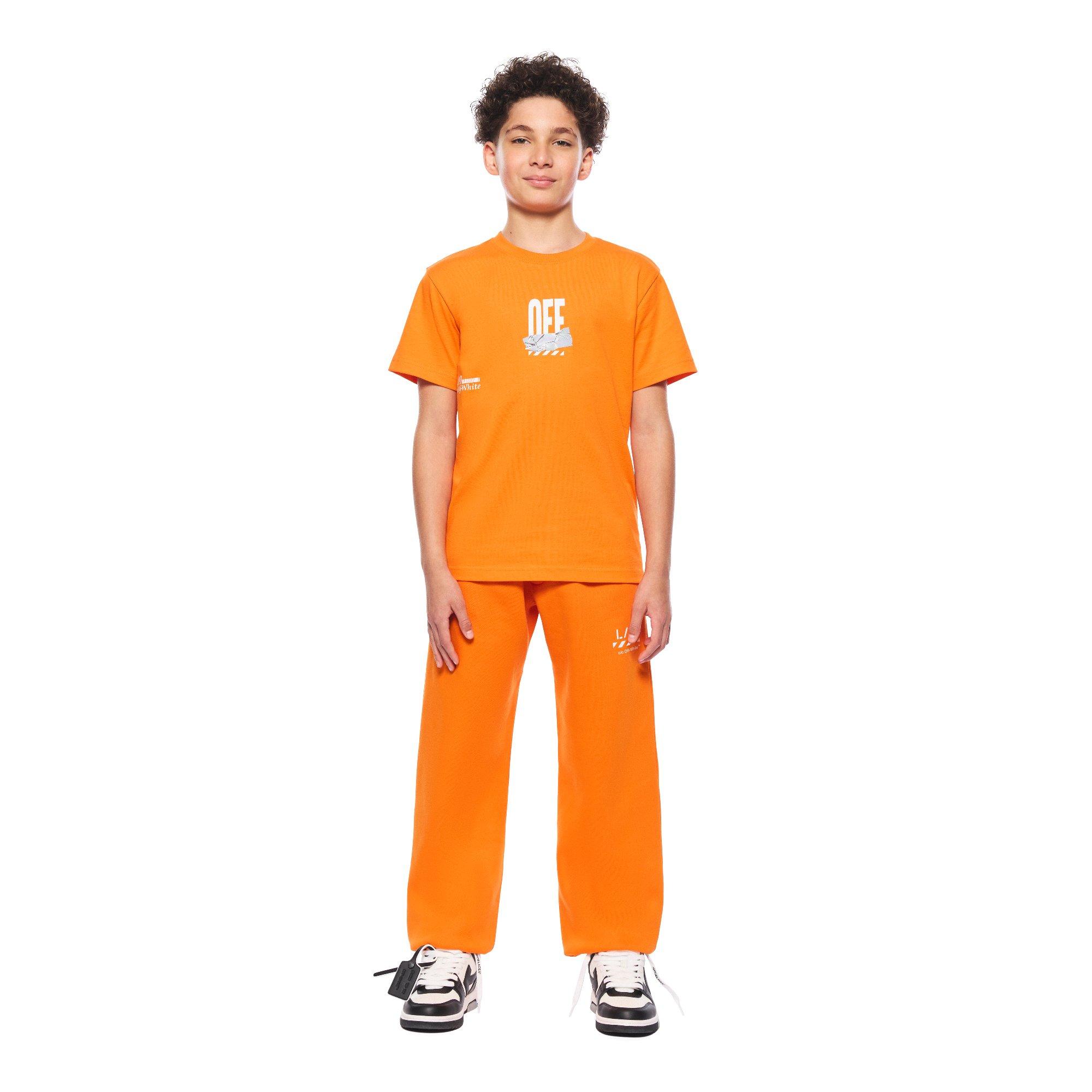 L/AB c/o Off-White Big Boys' Arrow Tee - Orange - ORANGE